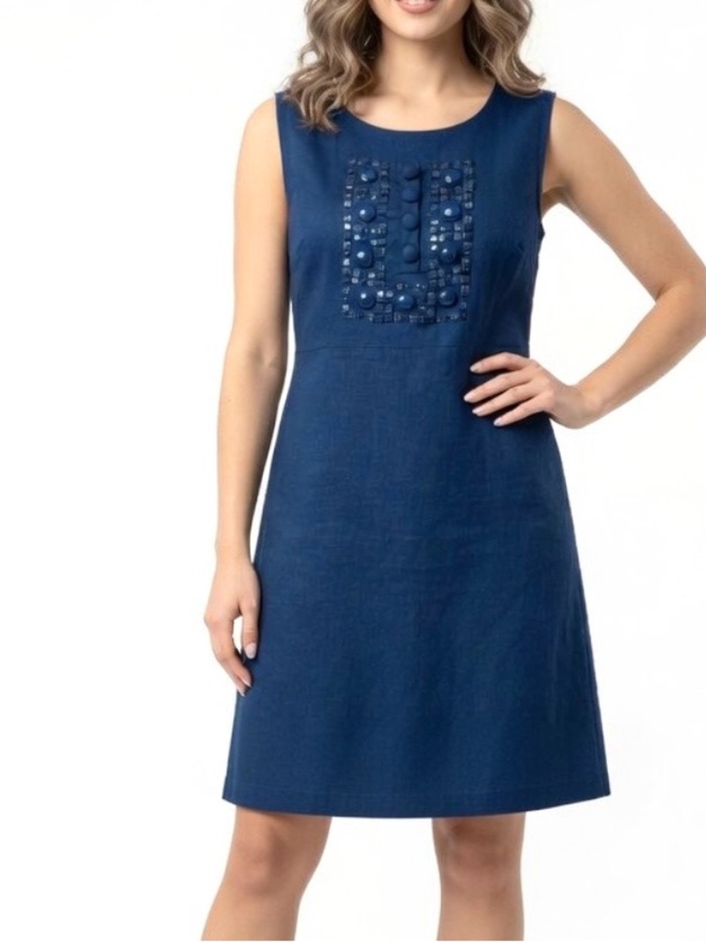 Michael Kors Linen Sleeveless Shift Dress 12